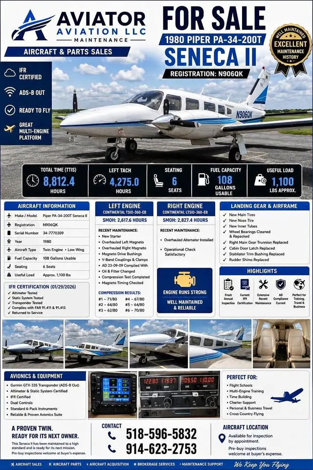 1980 Piper PA 34 200T PA 34 200T