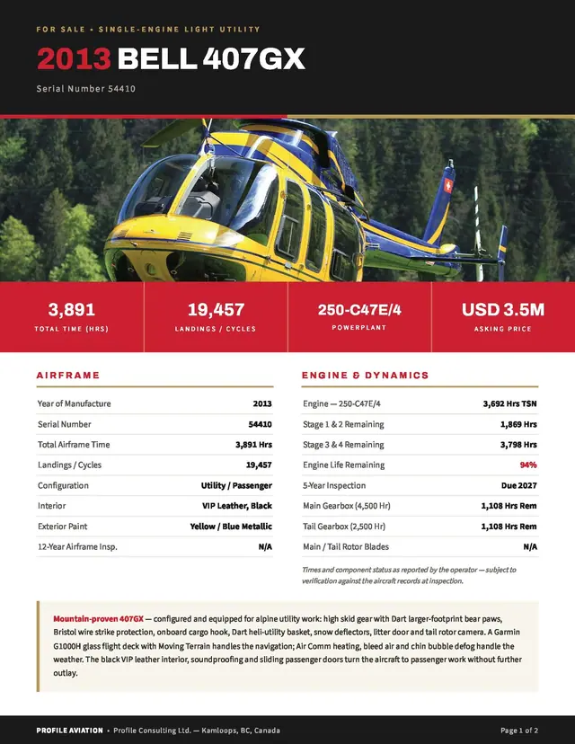 2013 Bell 407GX