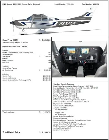 2026 Cessna Turbo 206H Stationair HD (N644CS)
