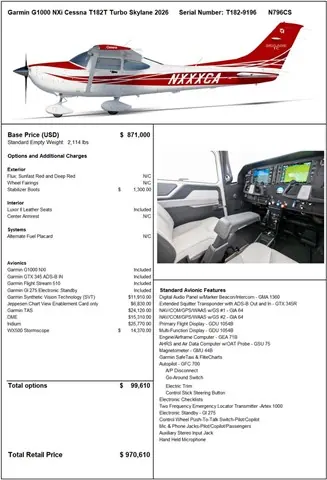 2026 Cessna Turbo 182T Skylane