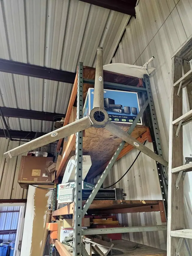 Replica of a gold wing airplane, fully operational