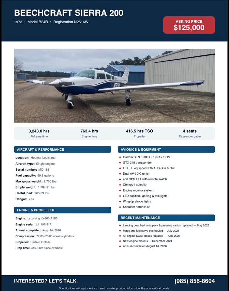 1973 Beechcraft Sierra 200, photo 1