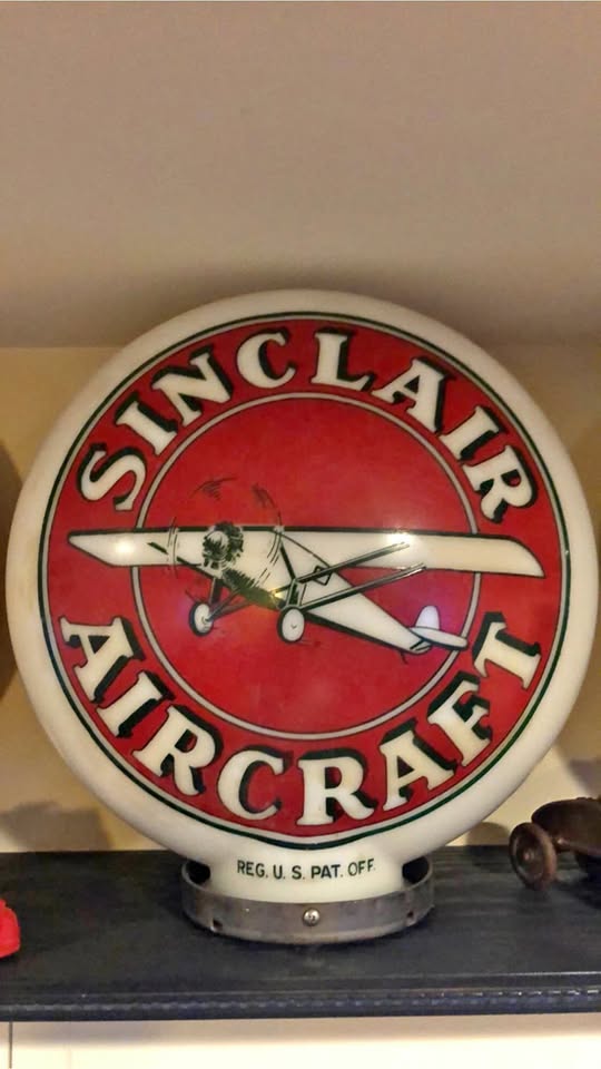 Vintage Sinclair Aircraft Gas Pump Globe, photo 1