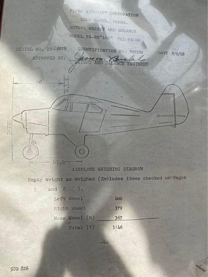 1958 Piper PA-22-160, photo 4