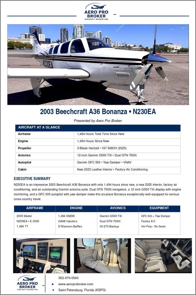 2003 Beechcraft A36 Bonanza, photo 10
