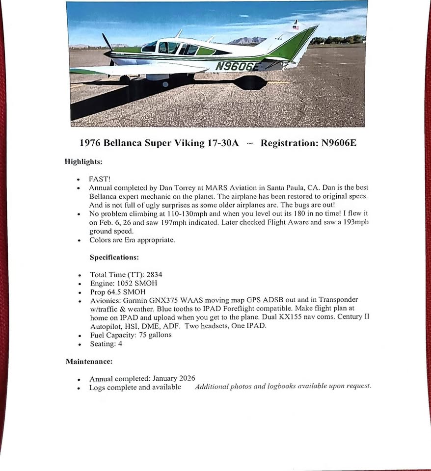 1976 Bellanca Super Viking 17-30A, photo 9