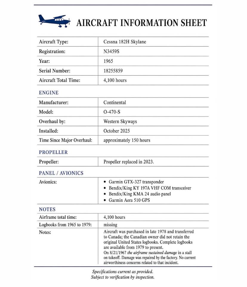 1965 Cessna 182H Skylane, photo 20